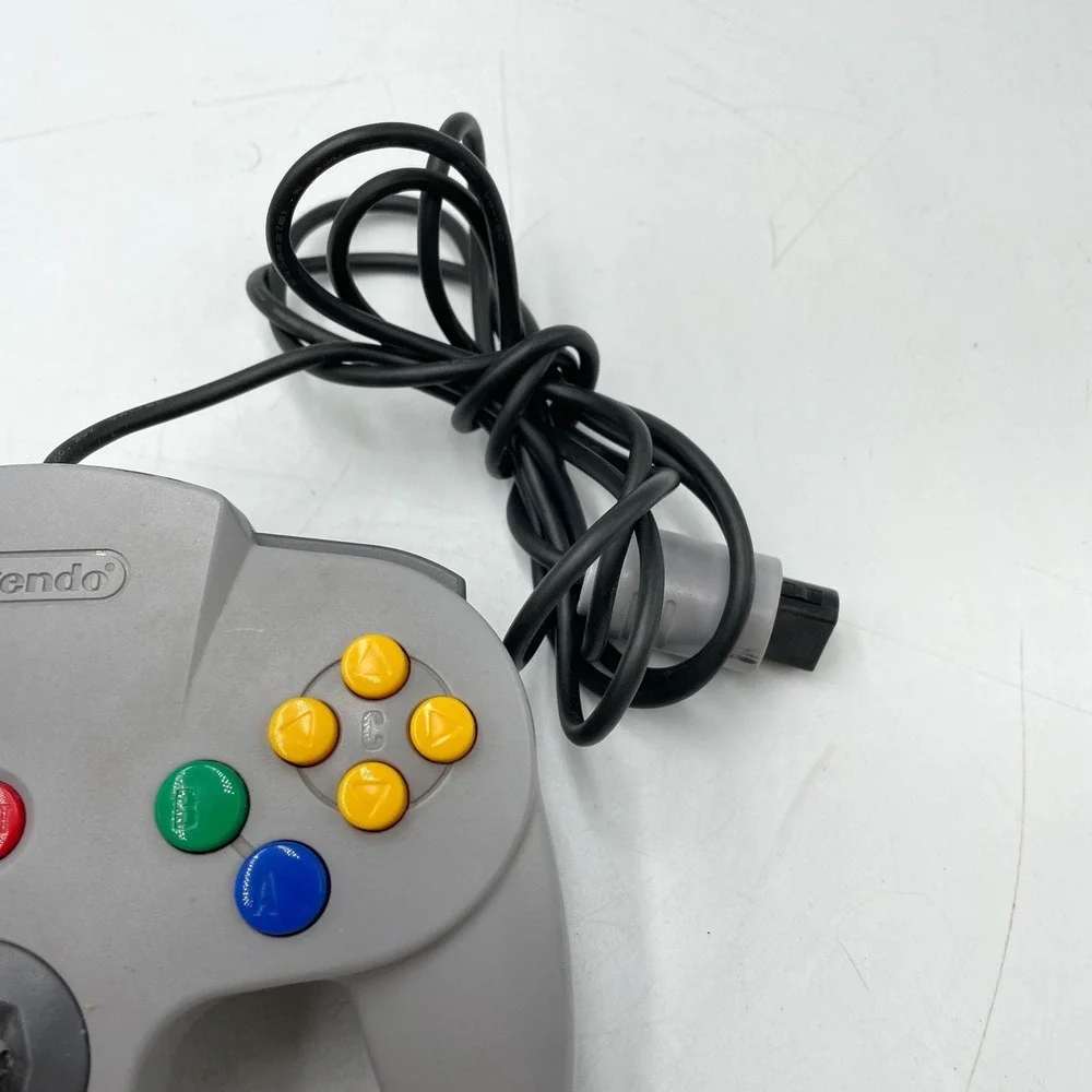Nintendo 64 Gaming Controller Gray Wired Handheld Ergonomic Joystick for Console